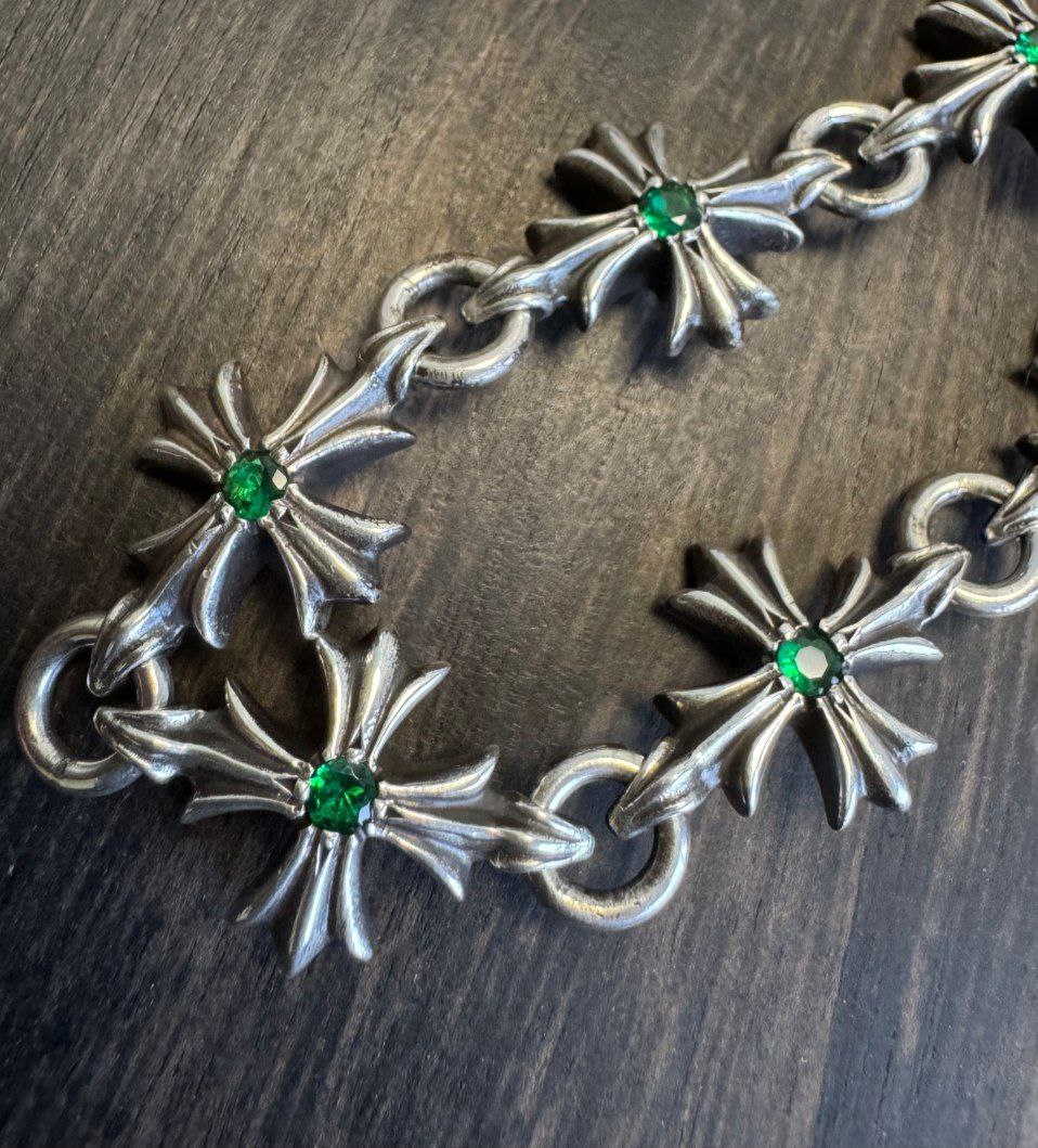 Chrome Hearts Tiny E Bracelet with Gem Set