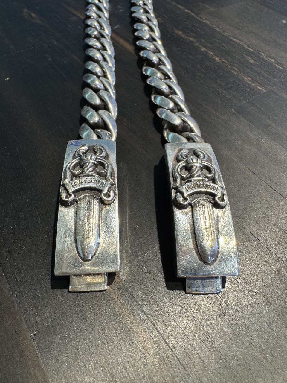 Chrome Hearts ID Single Sword Smooth Polished Bracelet