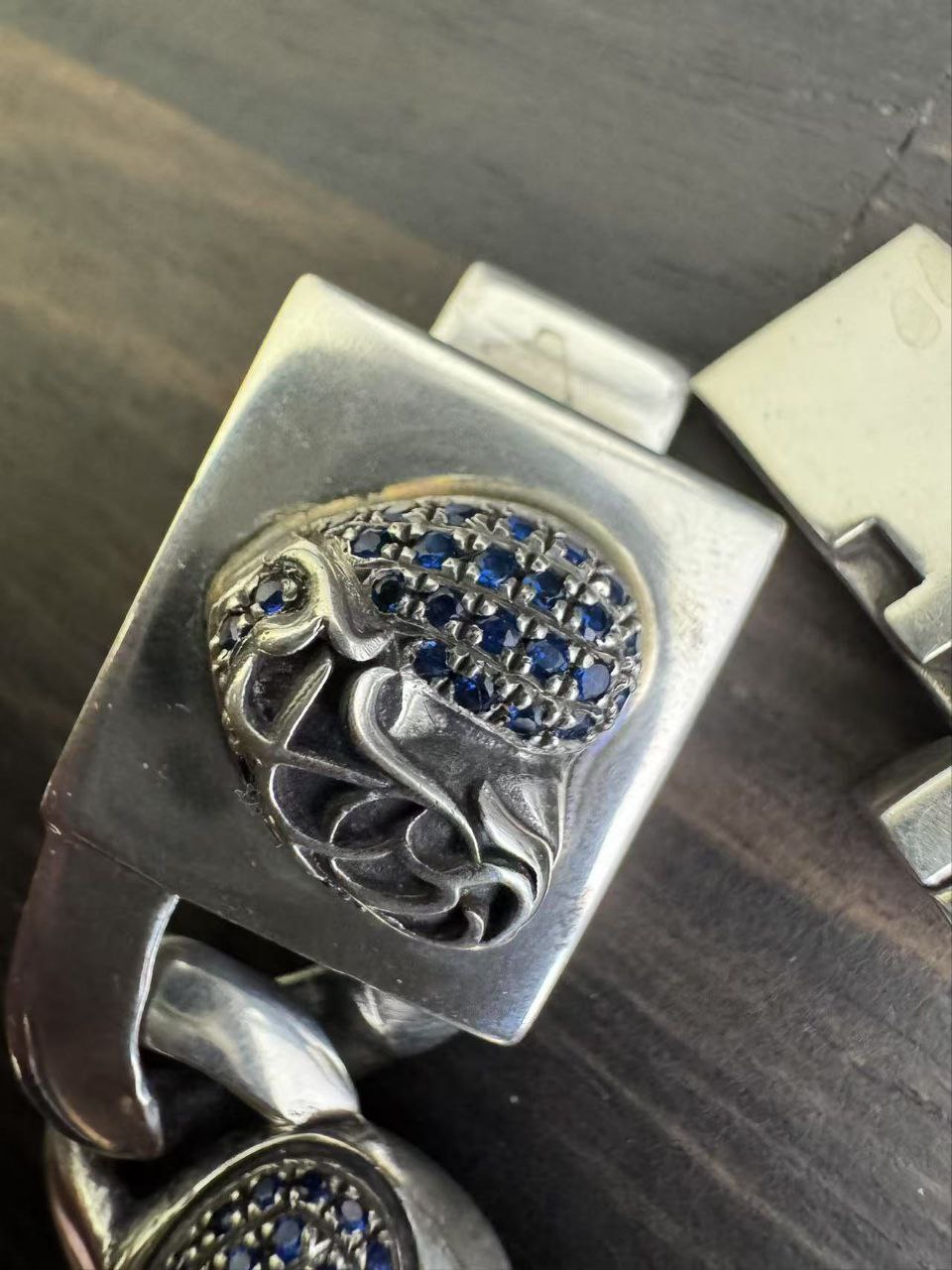 Chrome Hearts Link × Gem Hearts Cuban Bracelet