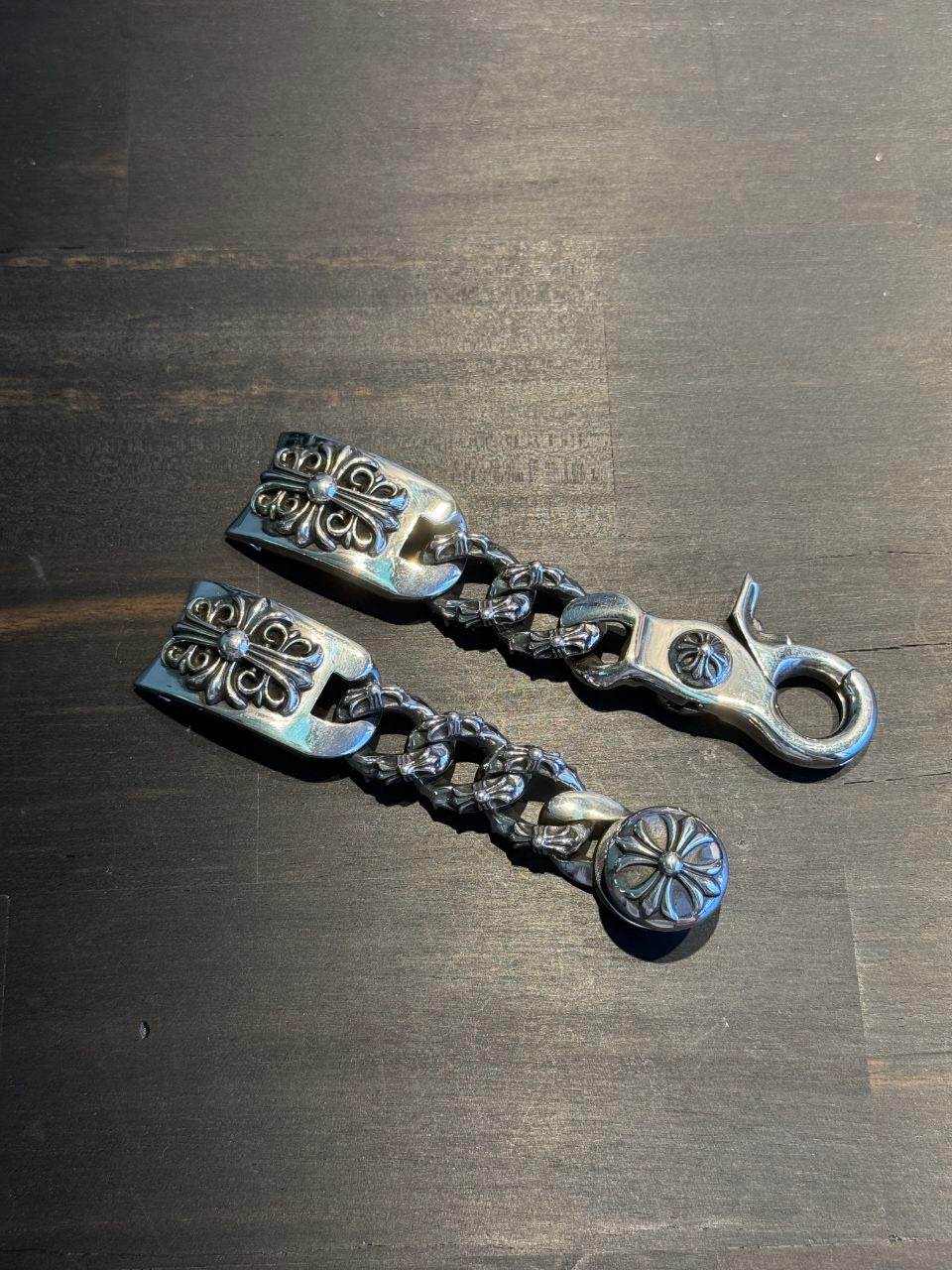 Chrome Hearts ID Floral Cross Fancy Chain Watch Bracelet