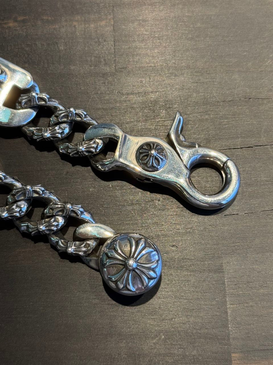 Chrome Hearts ID Floral Cross Fancy Chain Watch Bracelet