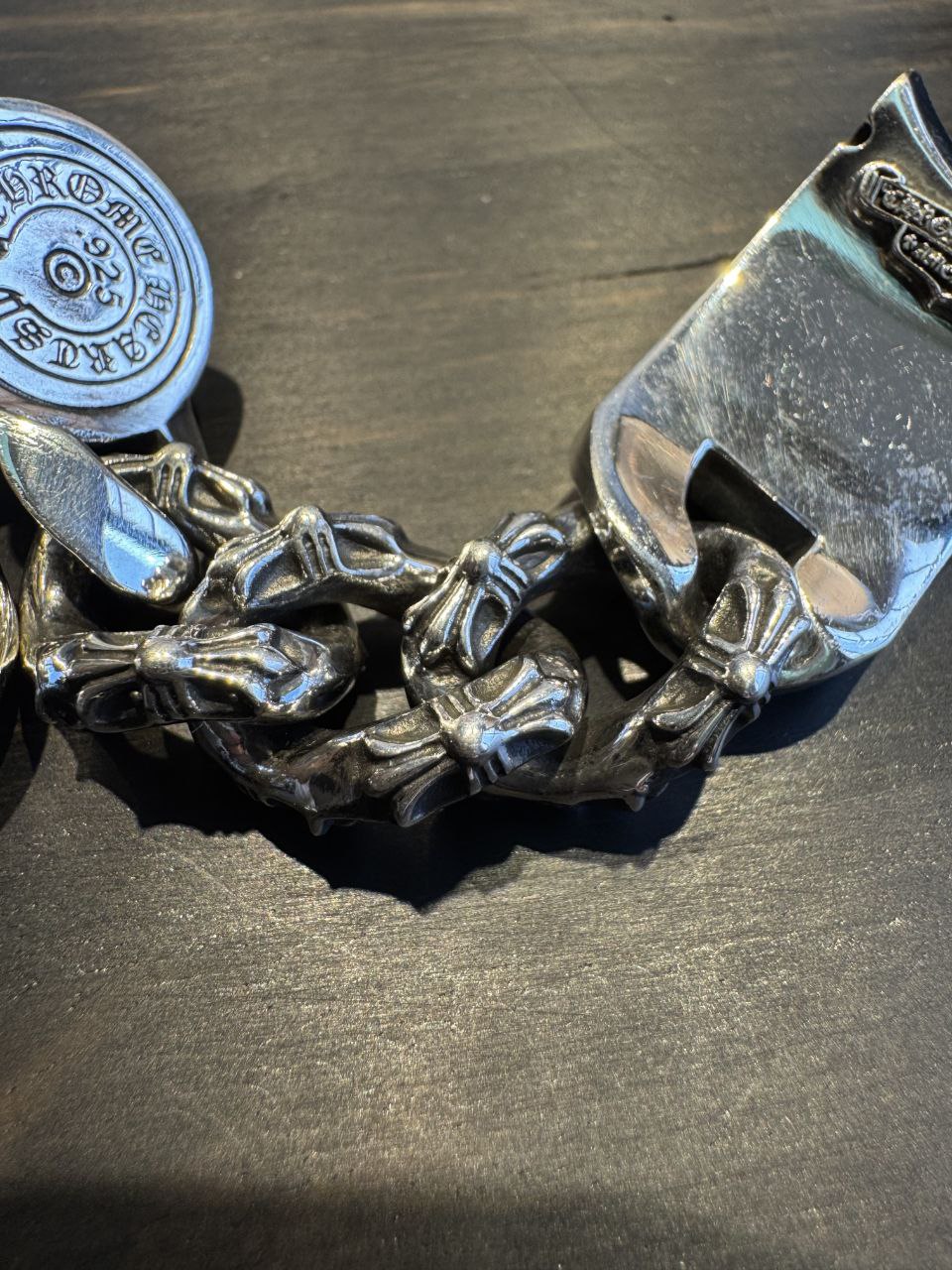 Chrome Hearts ID Floral Cross Fancy Chain Watch Bracelet