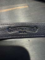 Chrome Hearts Adjustable Leather Silver Snap Bracelet