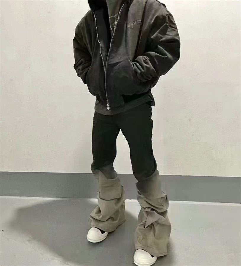 Rick Owens Bias Bootcut Jeans Black Pearl Degrade