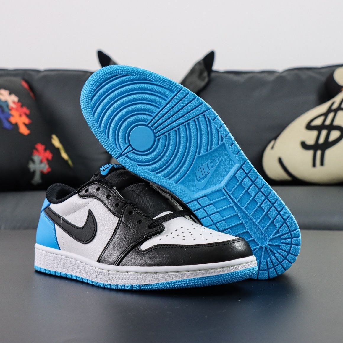 Air Jordan 1 Retro Low OG Black Dark Powder Blue