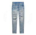 Amiri MX1 (Aged Black Suede Red And Blue Star Jeans) (Leather Thrasher)