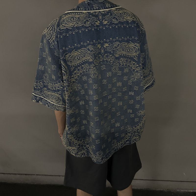 Amiri Bandana Jacquard Baseball Shirt