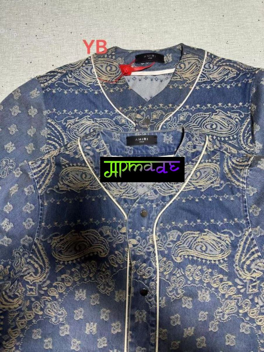 Amiri Bandana Jacquard Baseball Shirt