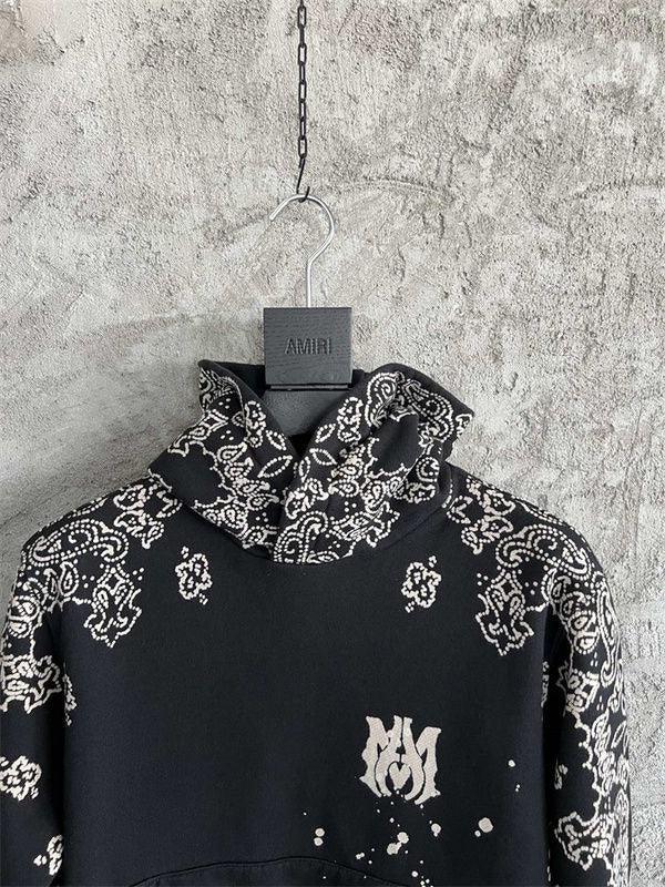 Amiri Taupe Bandana Bleach All Over Hoodie