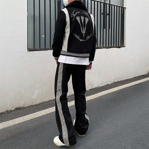 Amiri Rhinestone Bell Bottoms