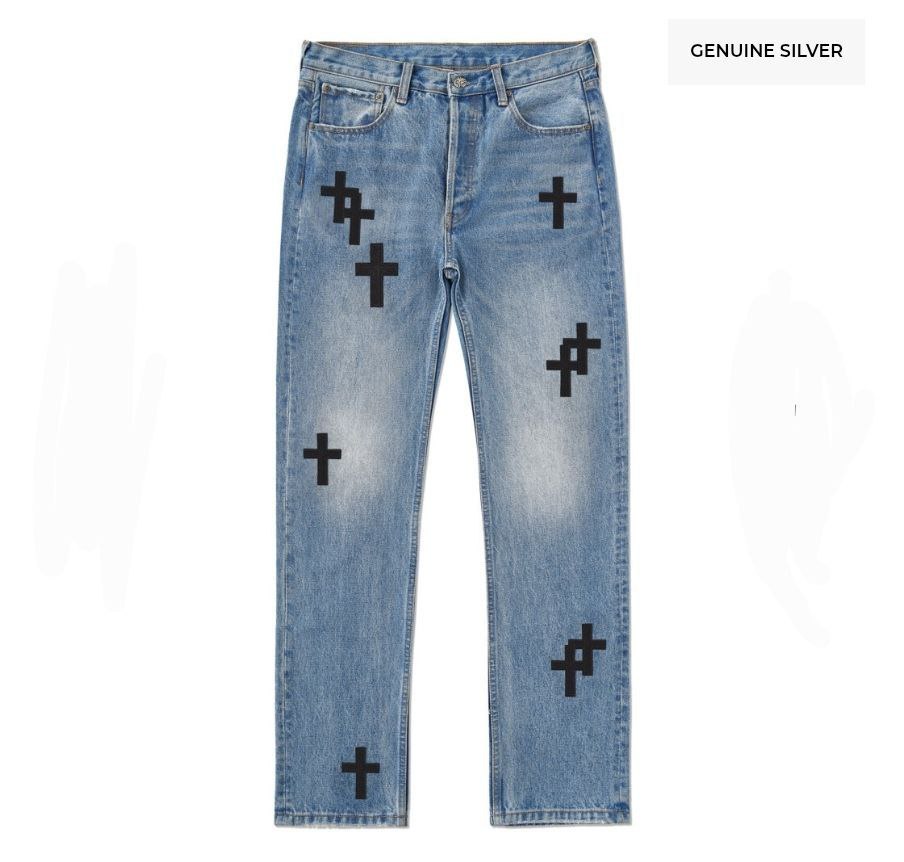 Chrome Hearts Straight Jeans (Silver)