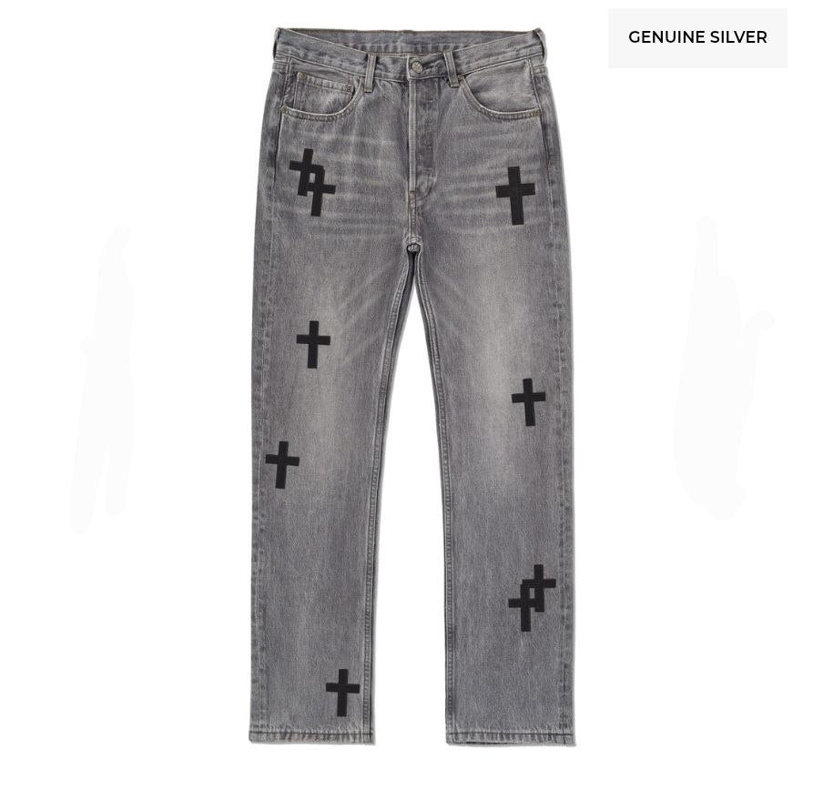 Chrome Hearts Straight Jeans (Silver)