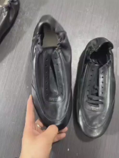 Prada Collapse Leather Sneakers